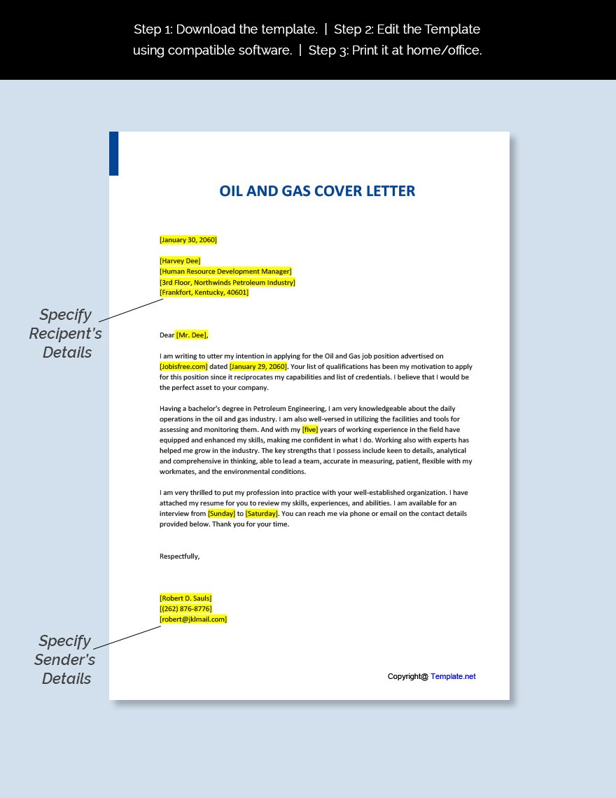 Oil And Gas Cover Letter