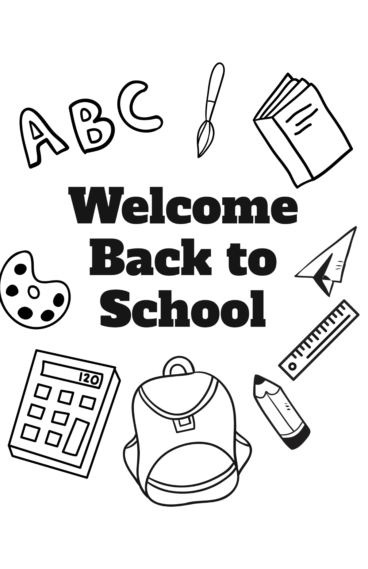 Back to School Coloring Poster
