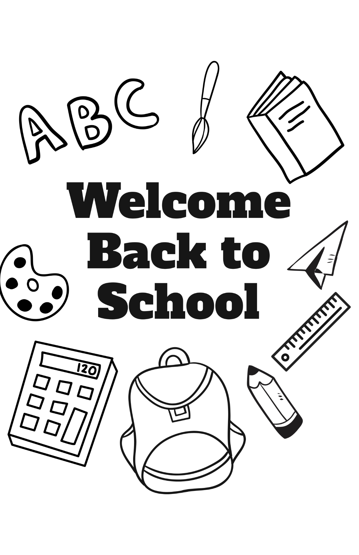 Back to School Coloring Poster Template - Edit Online & Download