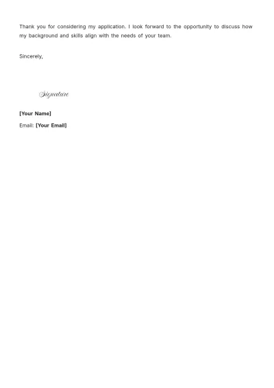 Free Electrical Engineering Cover Letter to Edit Online