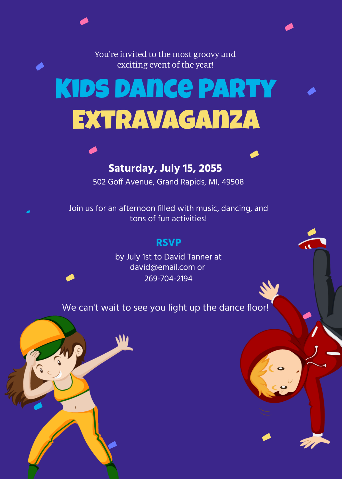 Kids Dance Party Invitation