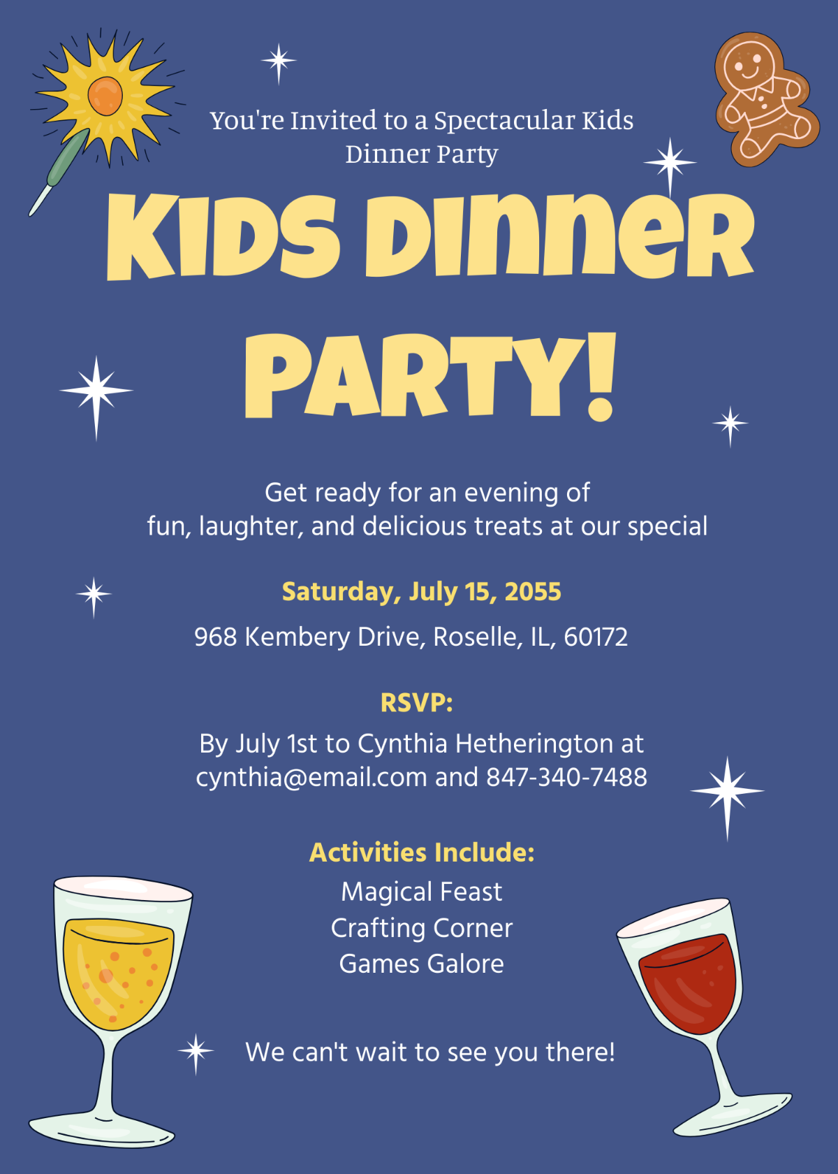 Kids Dinner Party Invitation