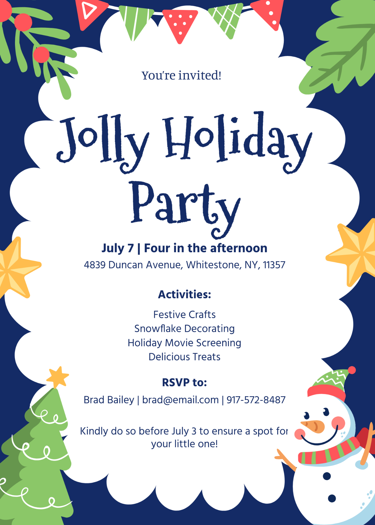 Kids Holiday Party Invitation