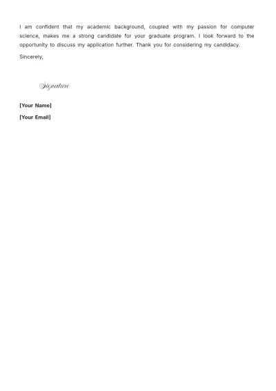 Free Graduate Application Cover Letter to Edit Online