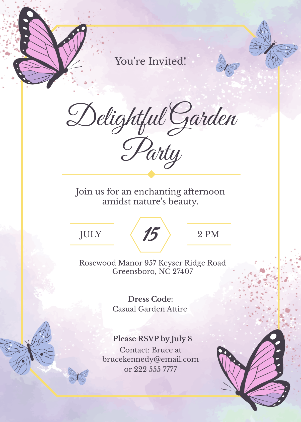 Butterfly Acrylic Invitation