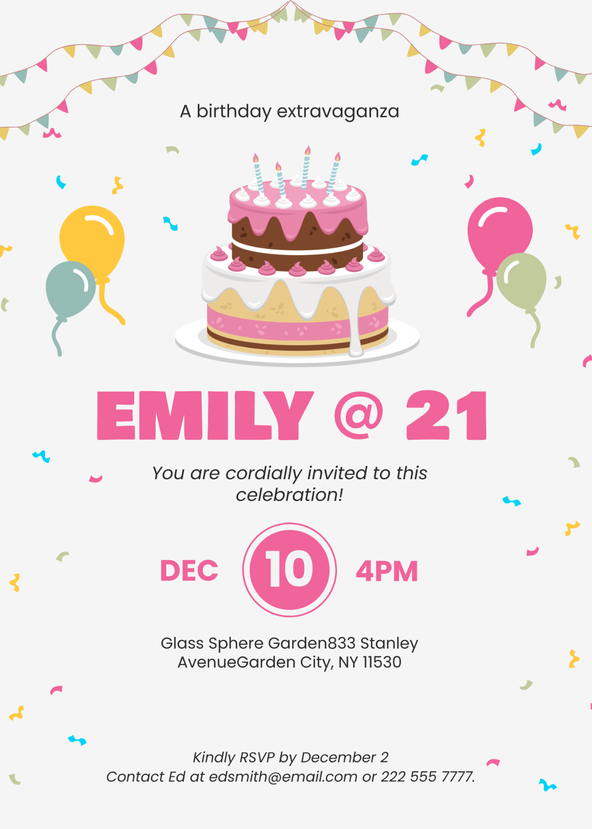 21st Birthday Invitation