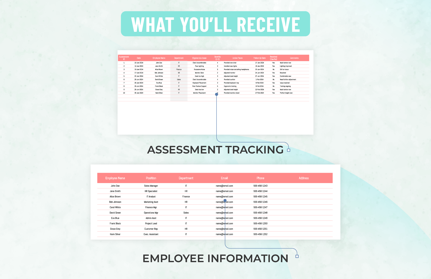 Workplace Ergonomics Assessment Tracking Dashboard Template