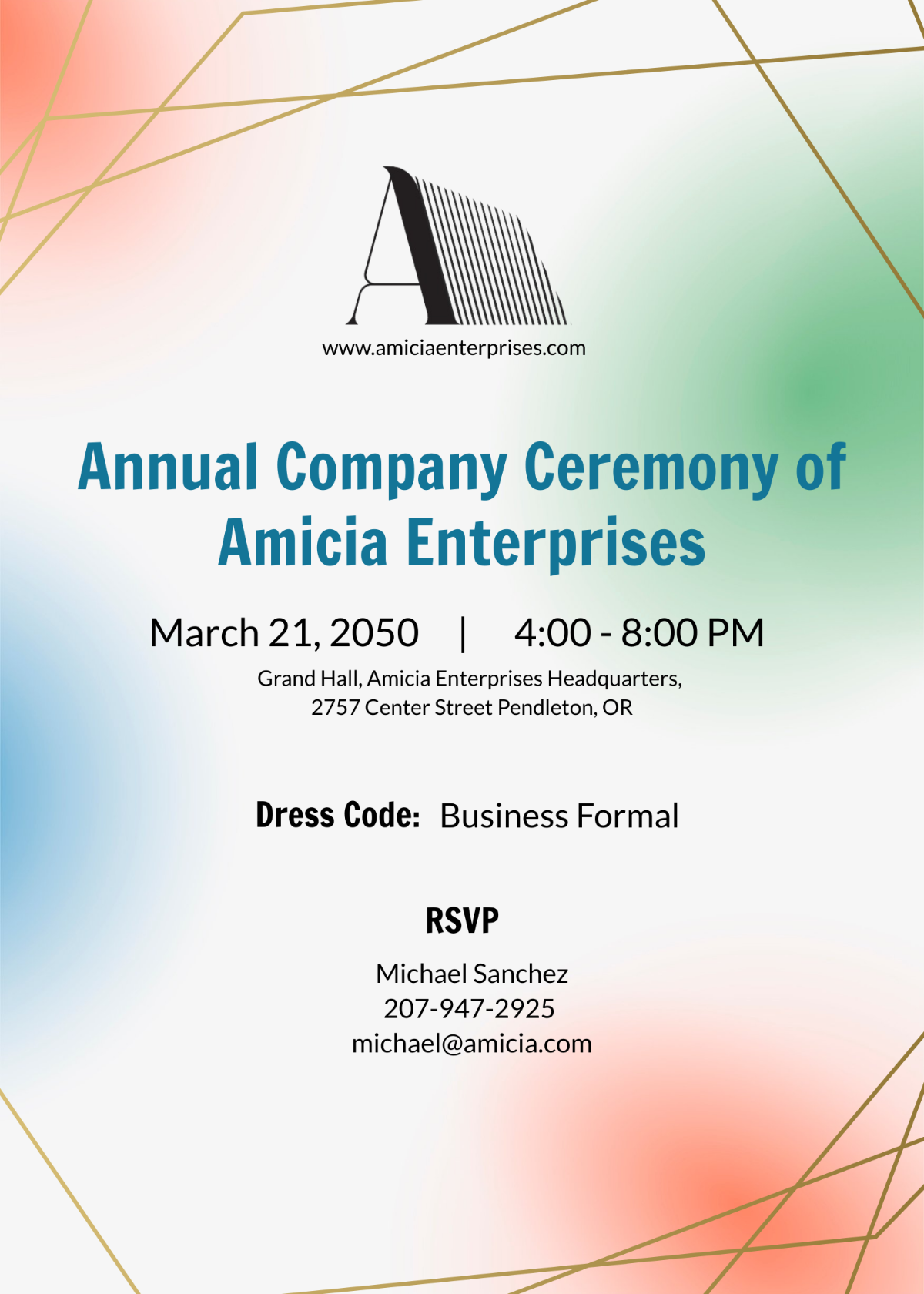 Company Ceremony Event Invitation