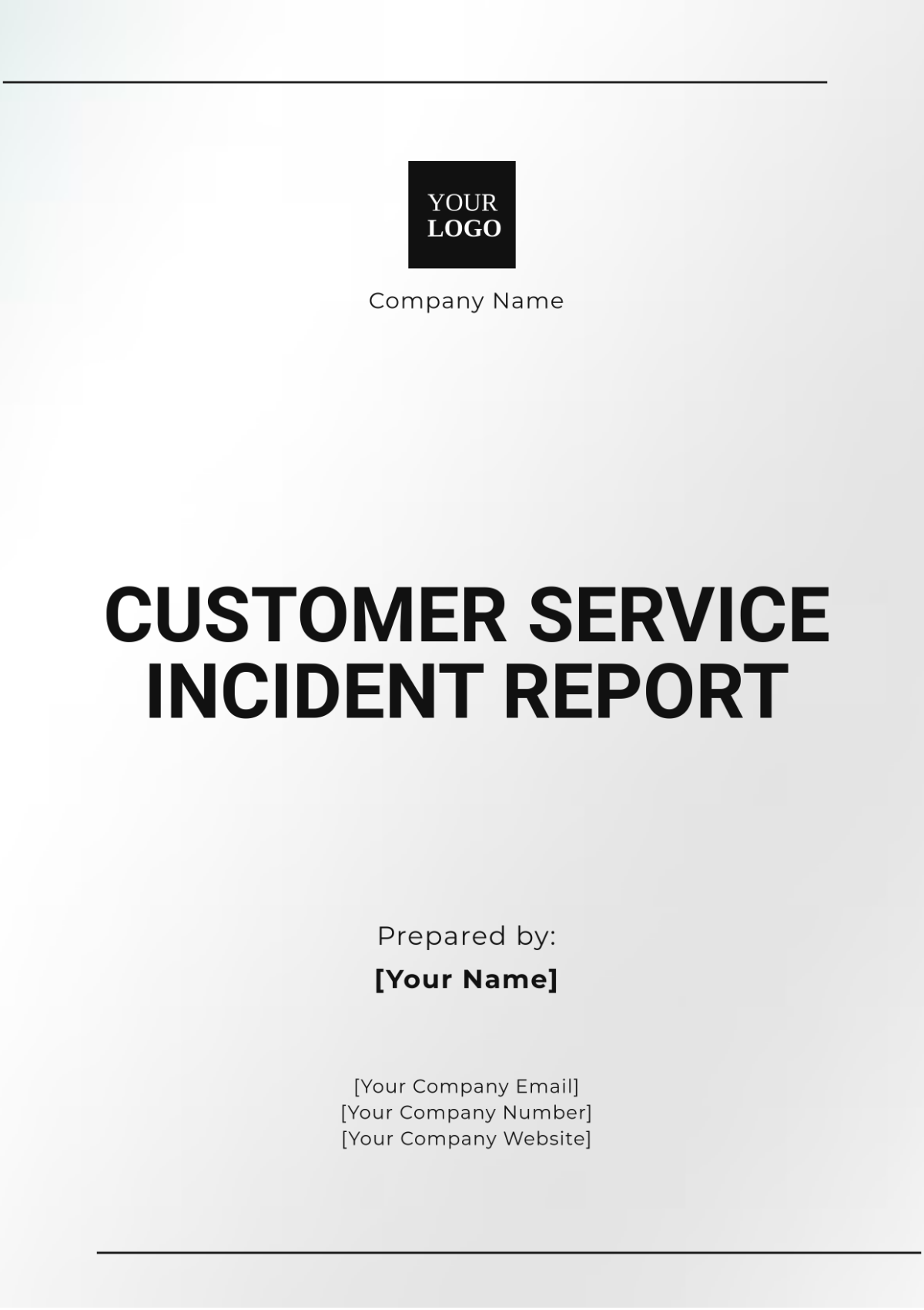 Customer Service Incident Report Template - Edit Online & Download