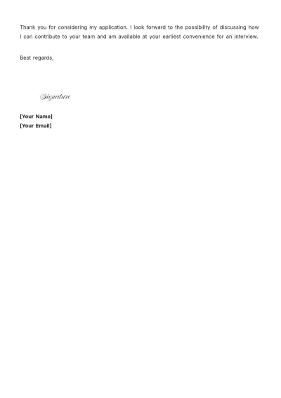 Free Technical Application Cover Letter to Edit Online