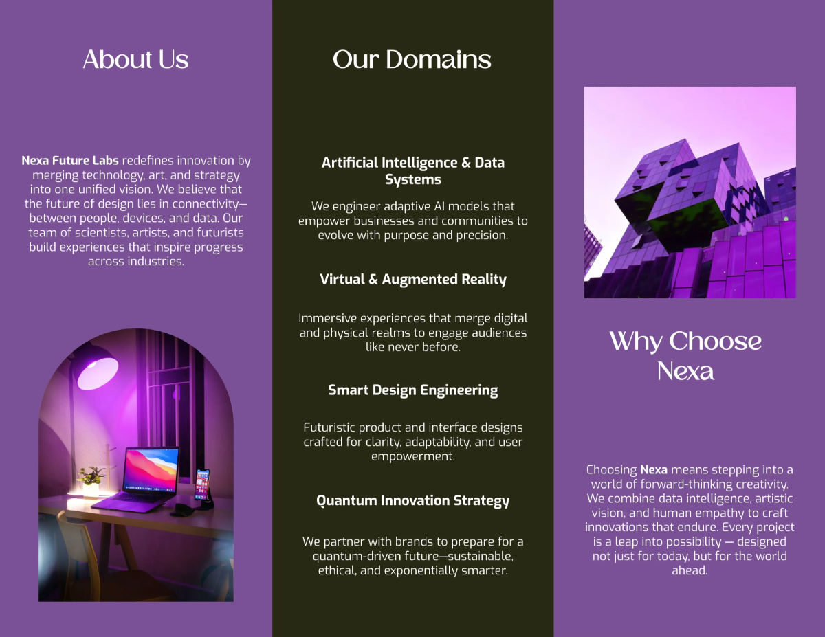 Free Futuristic Pamphlet Template to Edit Online