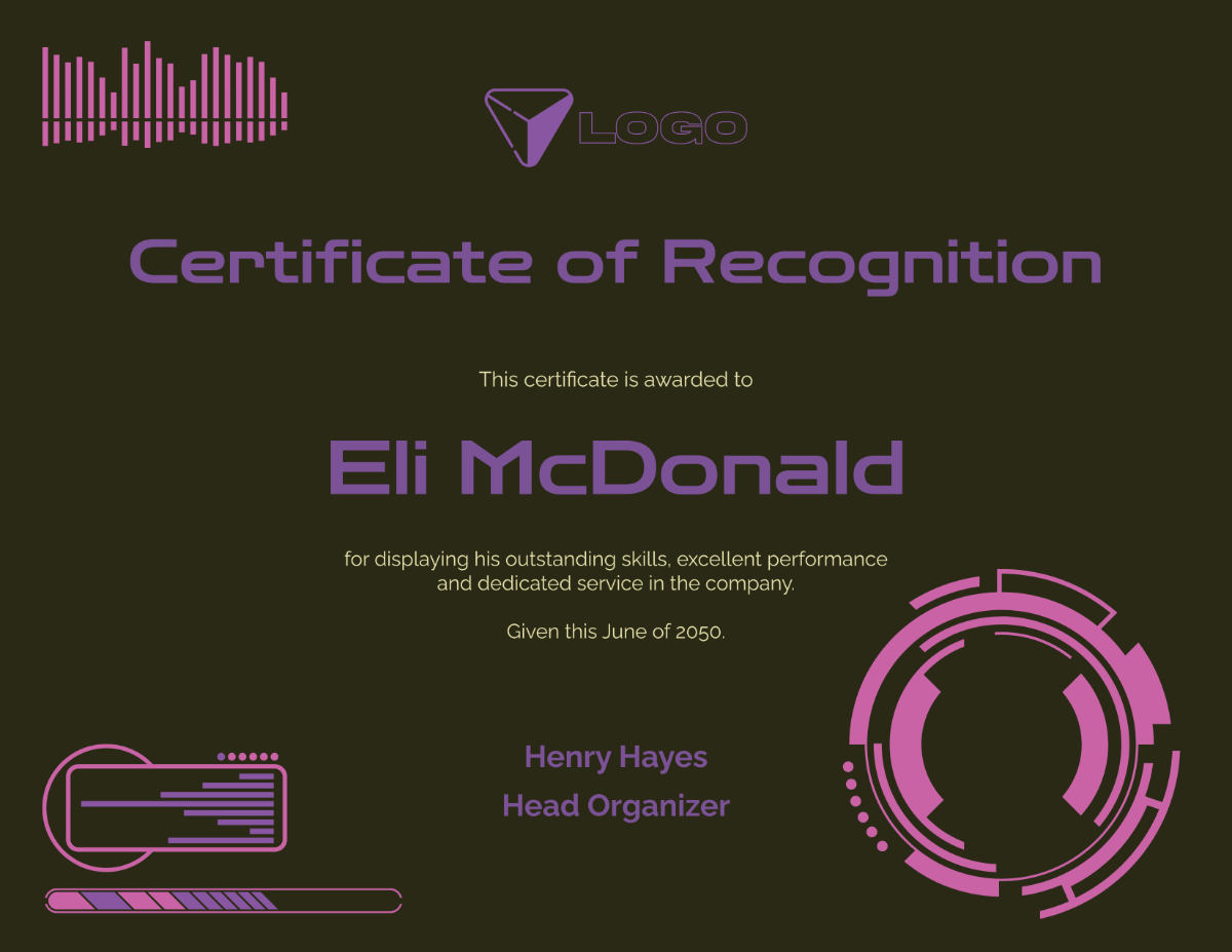 Futuristic Certificate
