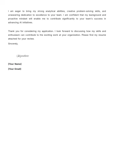 Free AI Engineering Cover Letter to Edit Online