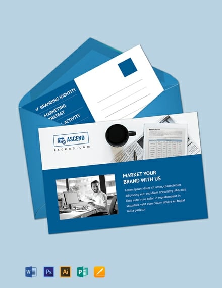 Marketing Consulting Group Postcard Template Design