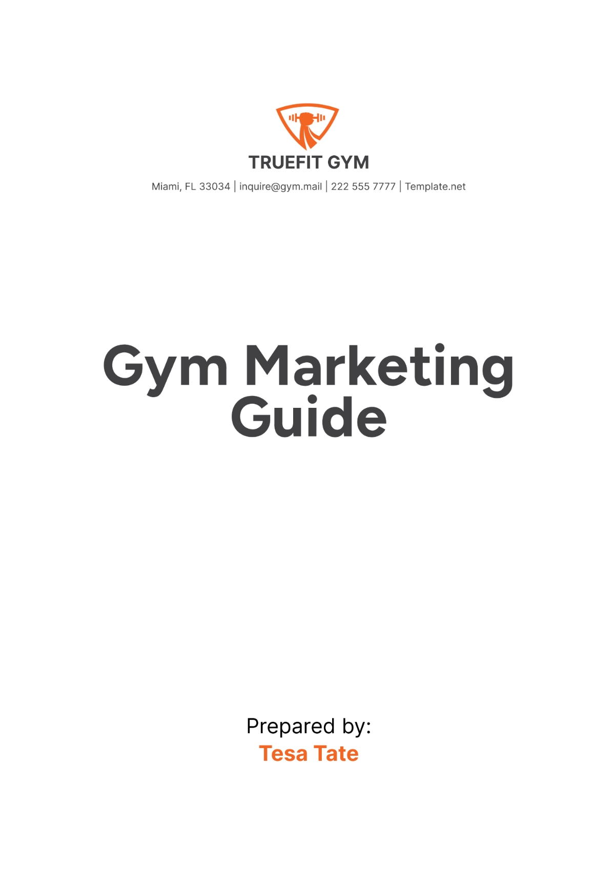 Gym Marketing Guide Template - Edit Online & Download