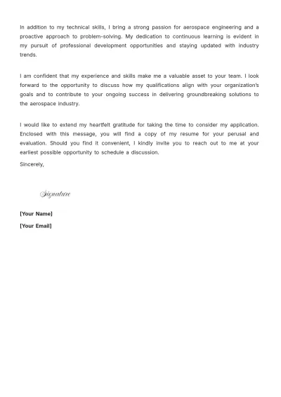 Free Aeronautical Engineering Cover Letter to Edit Online