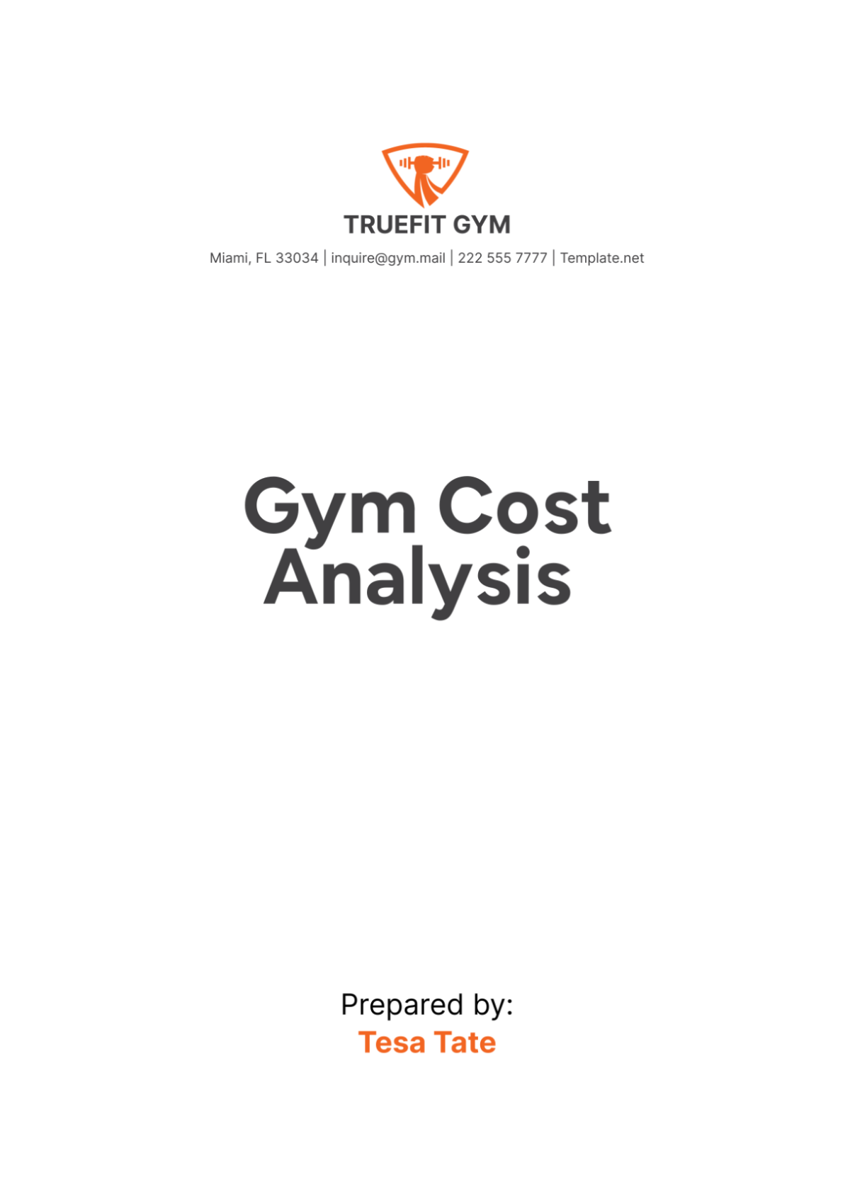 Gym Cost Analysis Template - Edit Online & Download