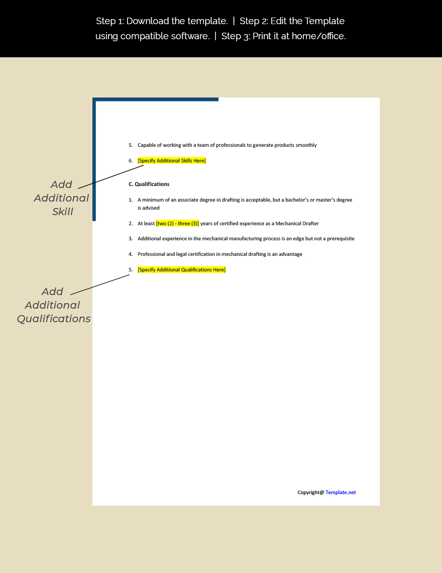 Free Free Mechanical Drafter Job Description Template Google Docs Word Apple Pages 