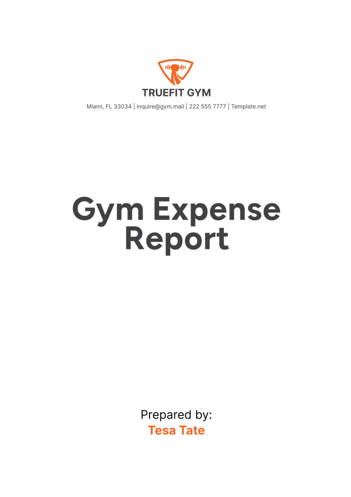 Gym Expense Report Template - Edit Online & Download