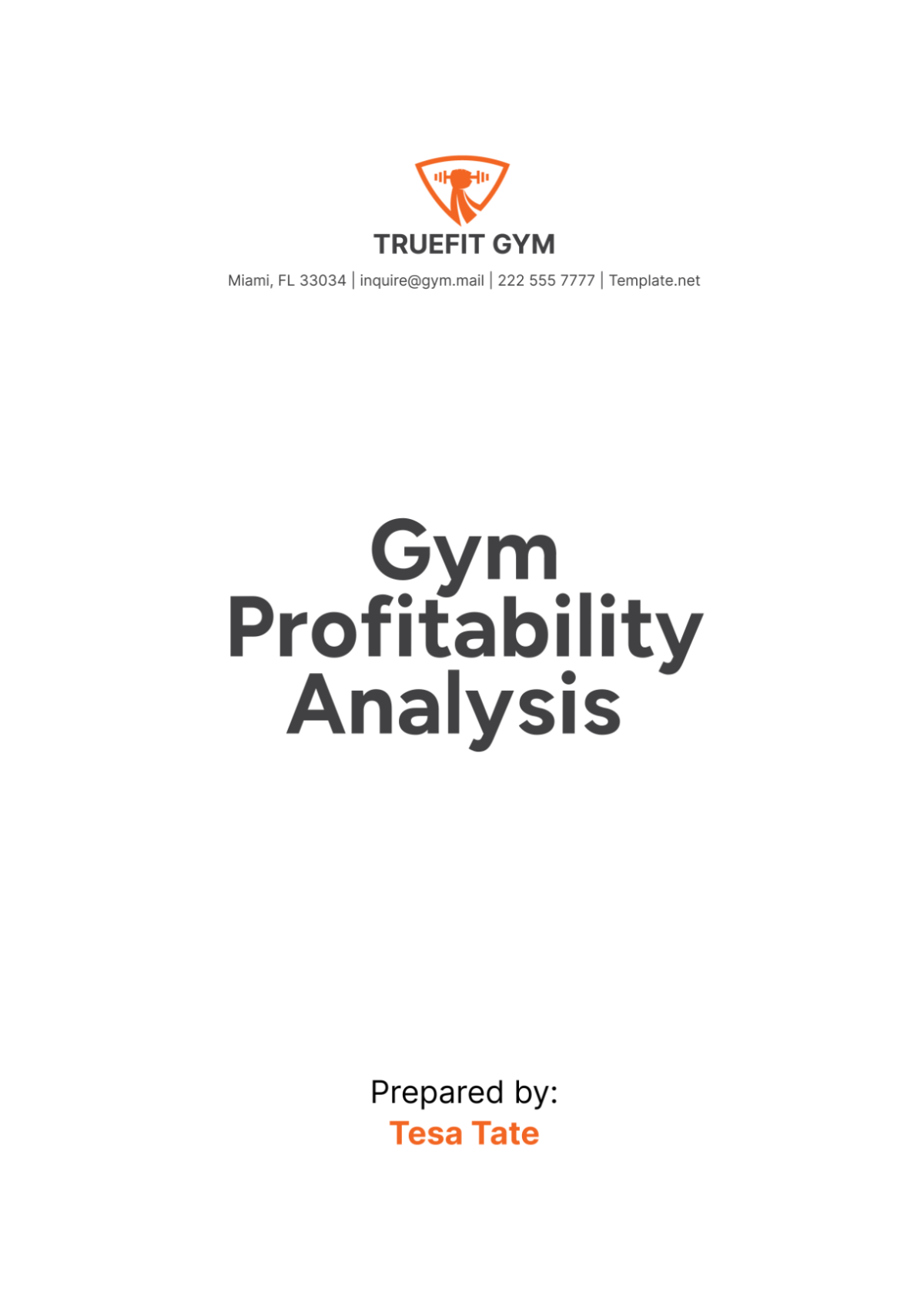 Gym Profitability Analysis Template - Edit Online & Download