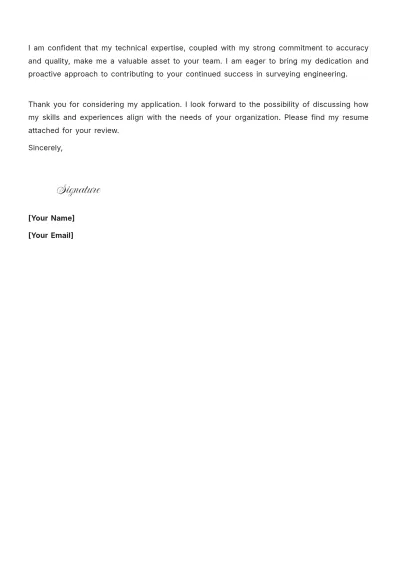 Free Surveying Engineering Cover Letter to Edit Online