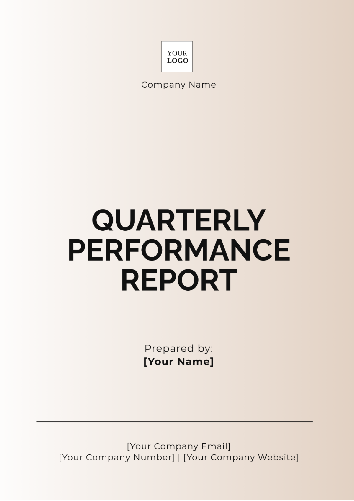 Free Quarterly Performance Report Template