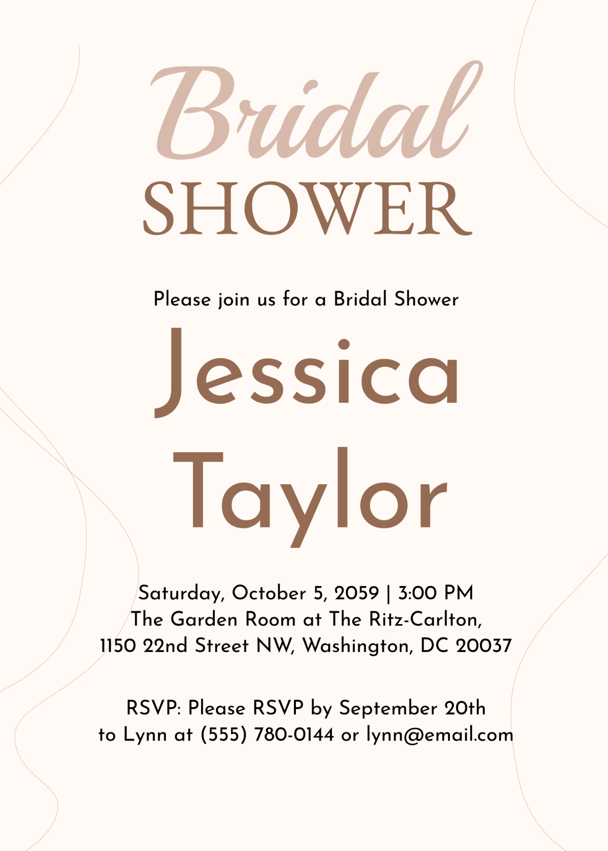 Minimal Bridal Shower Invitation