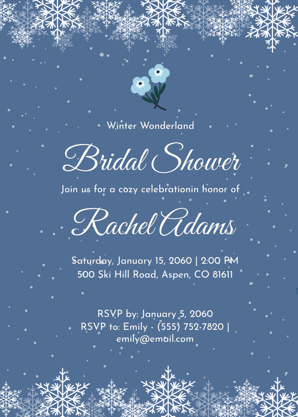 Winter Bridal Shower Invitation