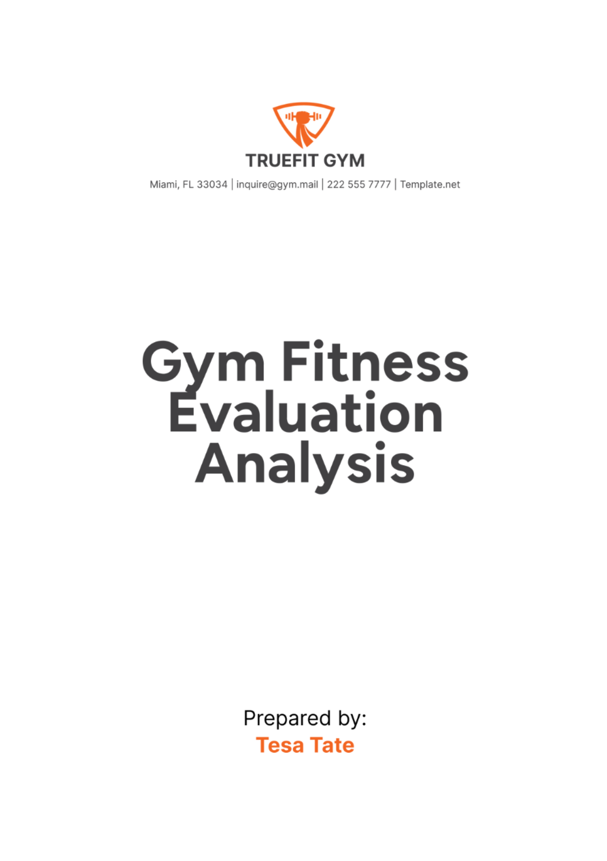 Gym Fitness Evaluation Analysis Template - Edit Online & Download