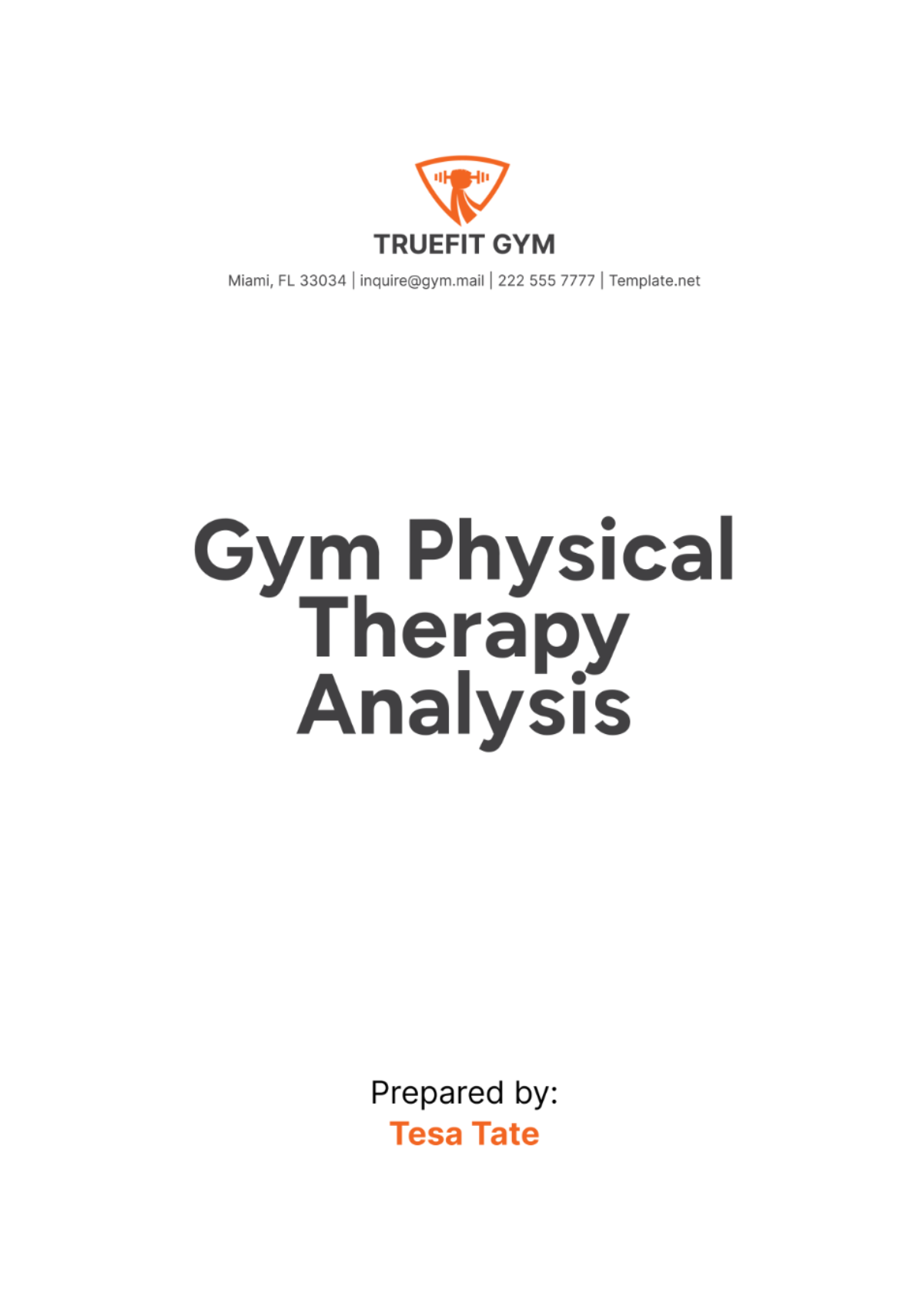 Gym Physical Therapy Analysis Template - Edit Online & Download