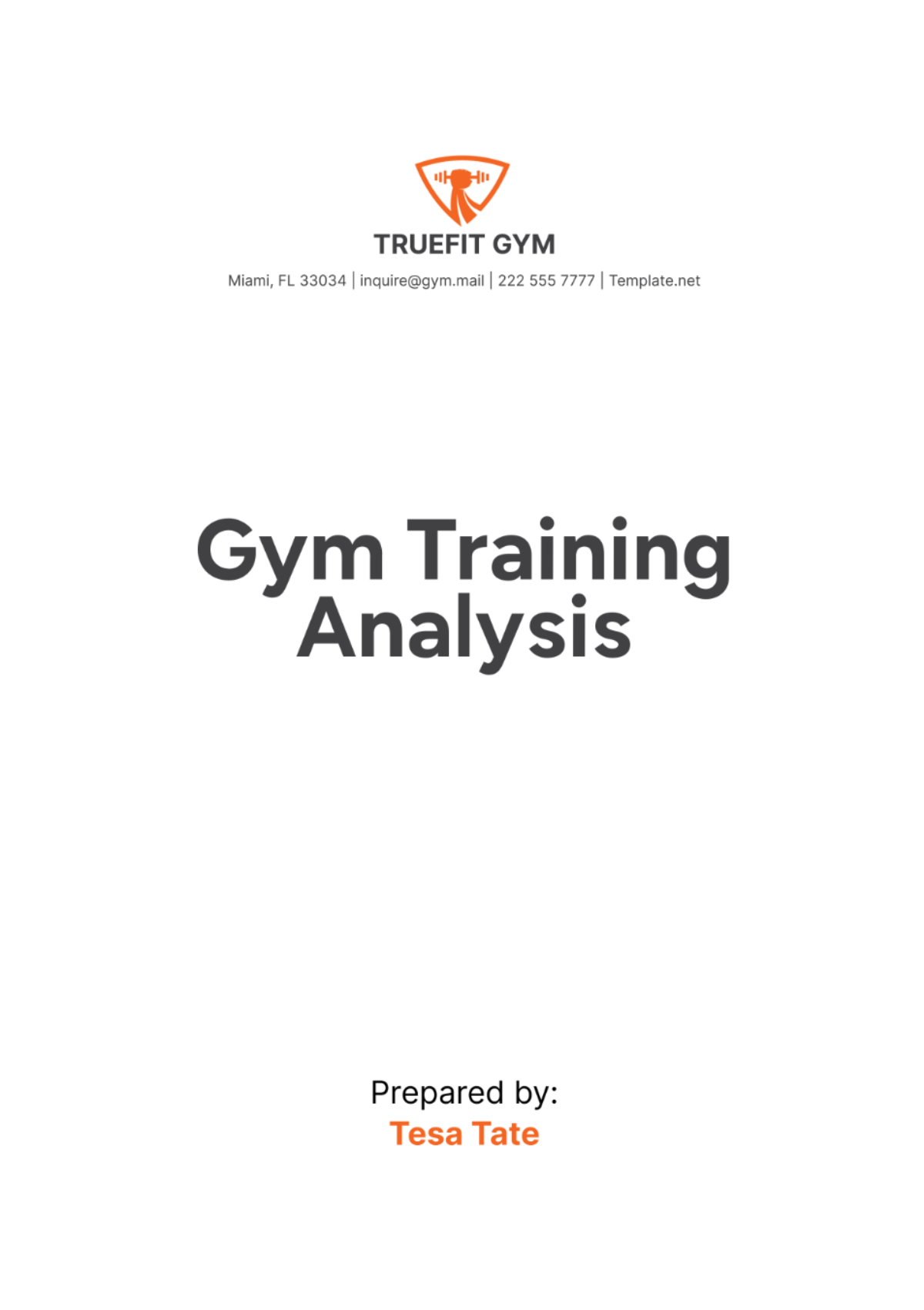 Gym Training Analysis Template - Edit Online & Download