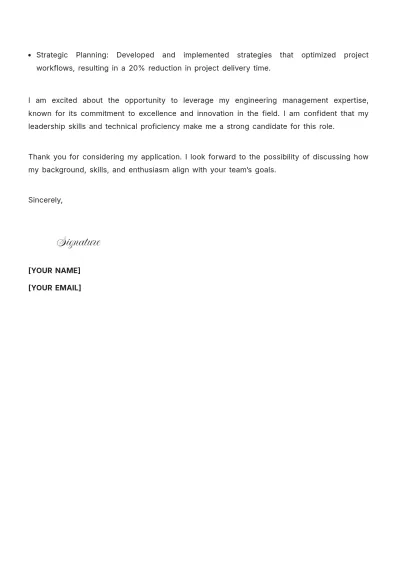 Free Engineering Manager Cover Letter to Edit Online