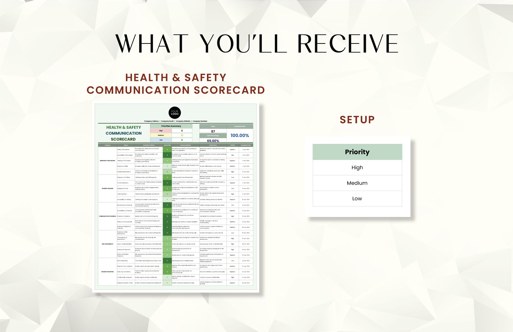 Health & Safety Communication Scorecard Template
