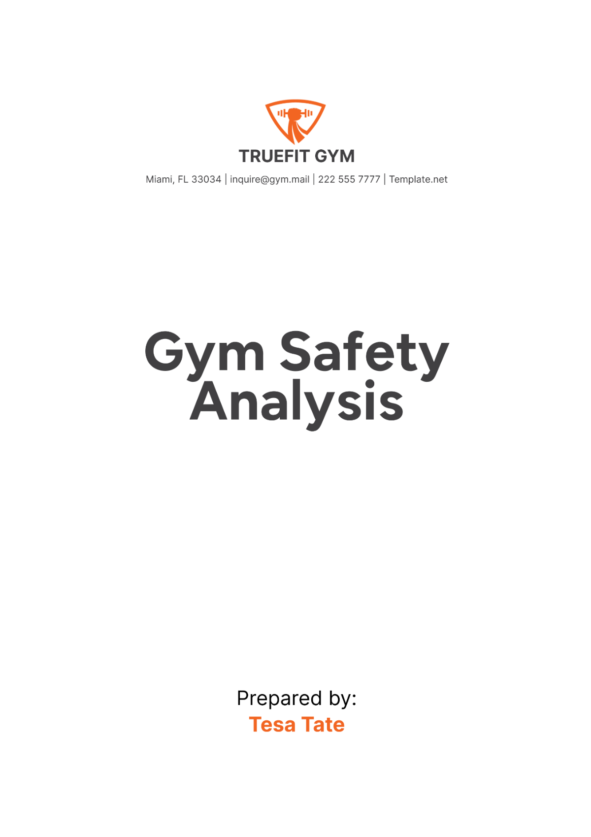 Gym Safety Analysis Template - Edit Online & Download