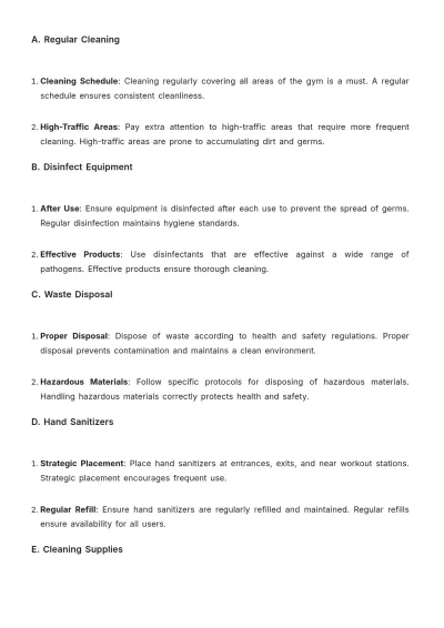 Free Gym Safe Work Procedure Template to Edit Online