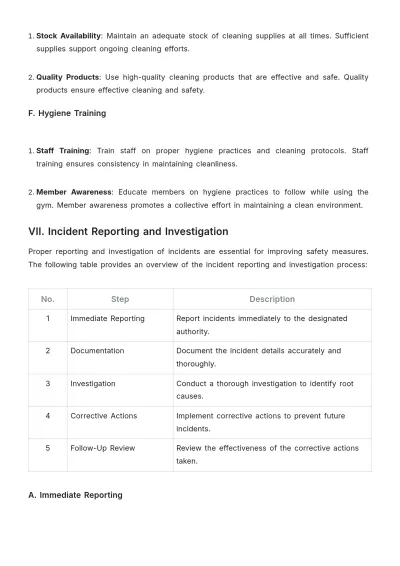 Free Gym Safe Work Procedure Template to Edit Online