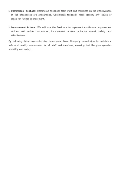 Free Gym Safe Work Procedure Template to Edit Online