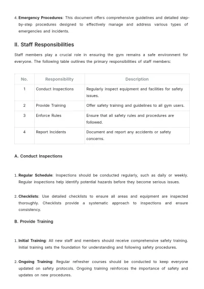 Free Gym Safe Work Procedure Template to Edit Online