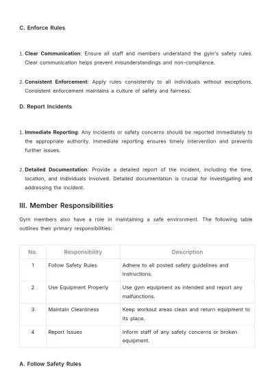Free Gym Safe Work Procedure Template to Edit Online