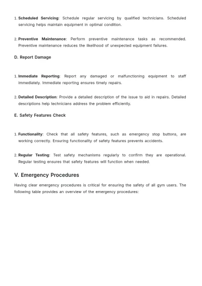 Free Gym Safe Work Procedure Template to Edit Online