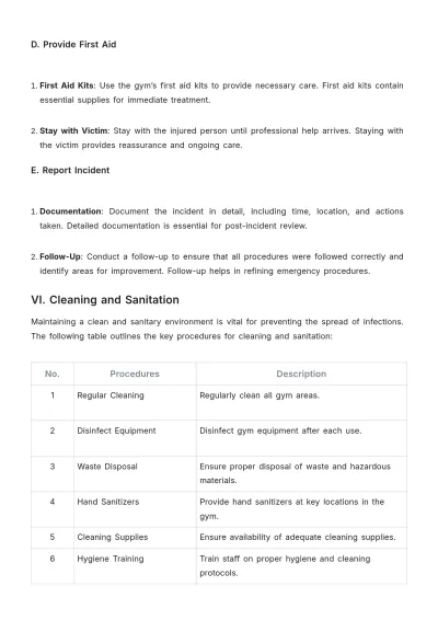 Free Gym Safe Work Procedure Template to Edit Online