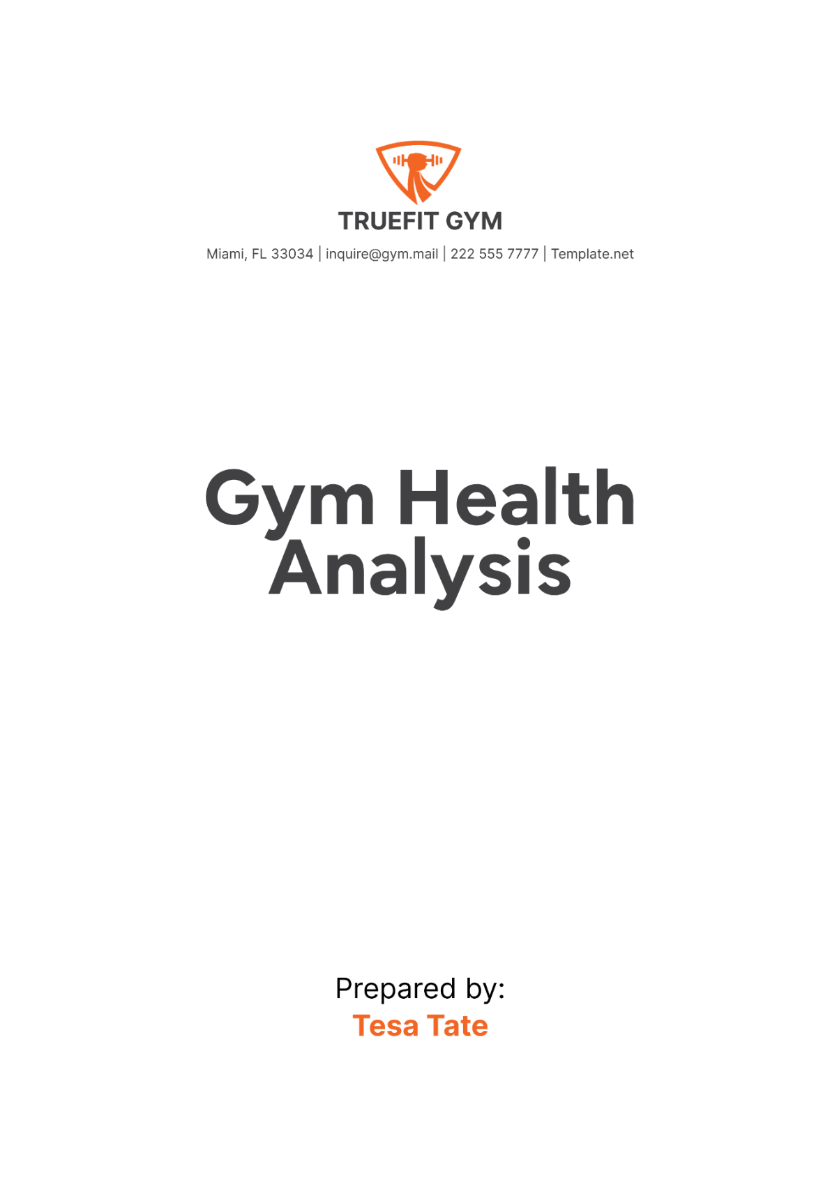 Gym Health Analysis Template - Edit Online & Download