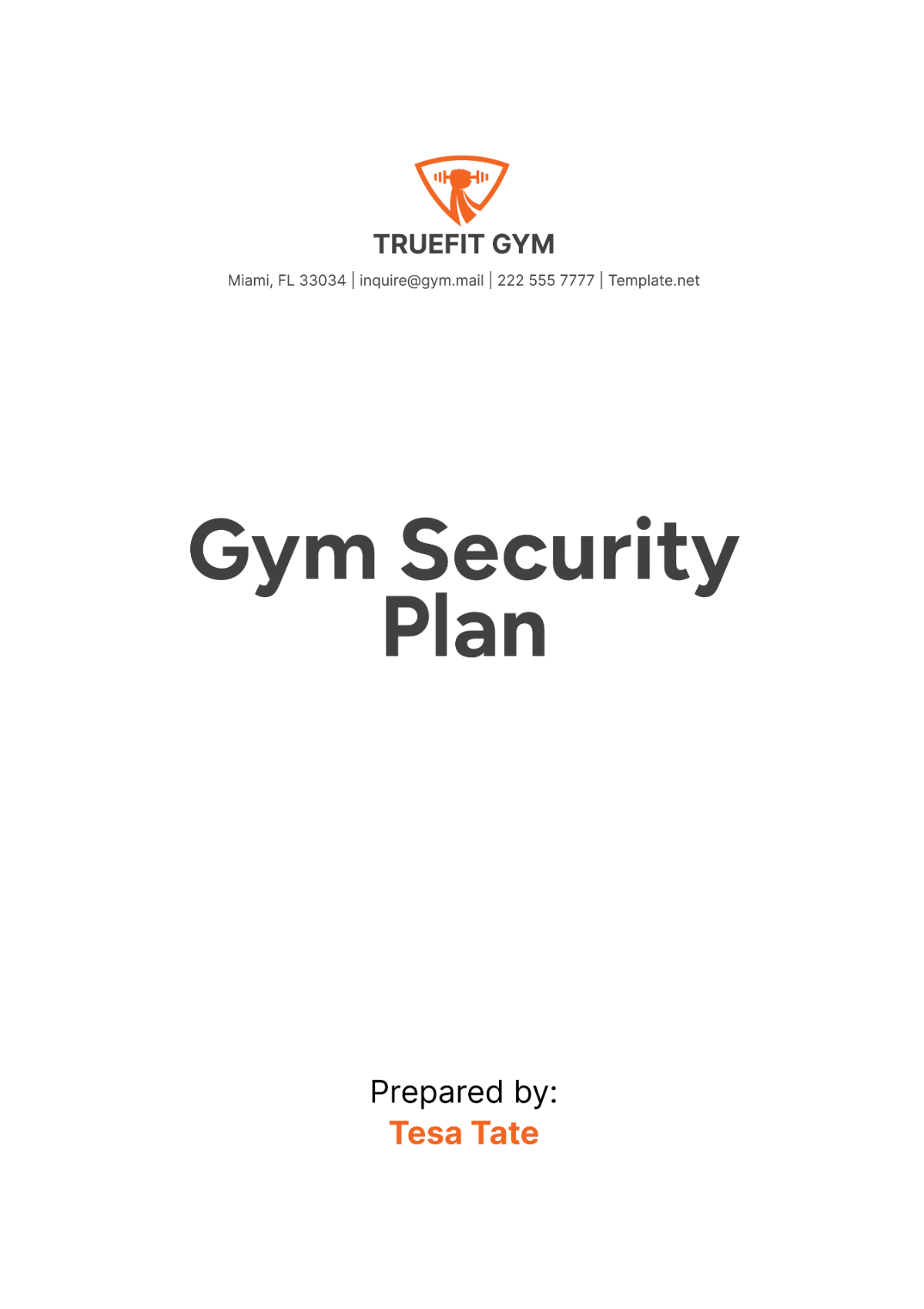 Gym Security Plan Template - Edit Online & Download