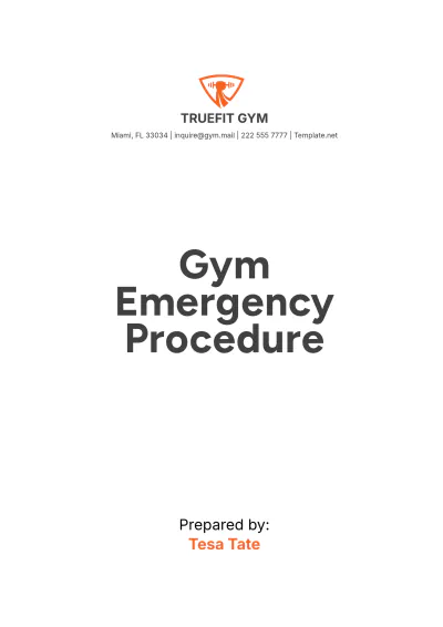 Free Gym Emergency Procedure Template to Edit Online