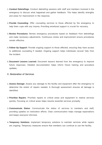 Free Gym Emergency Procedure Template to Edit Online