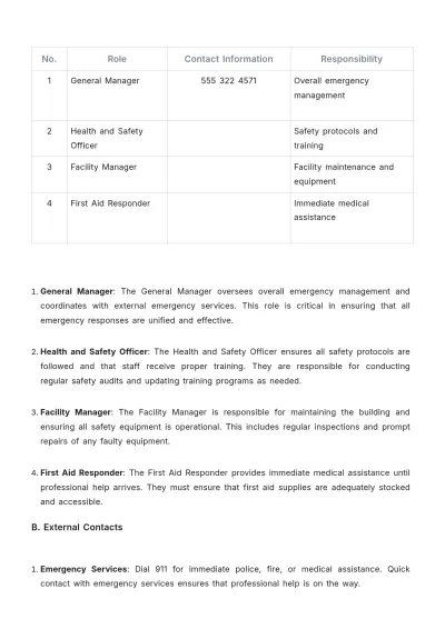 Free Gym Emergency Procedure Template to Edit Online