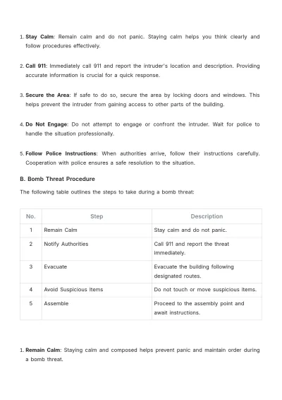 Free Gym Emergency Procedure Template to Edit Online