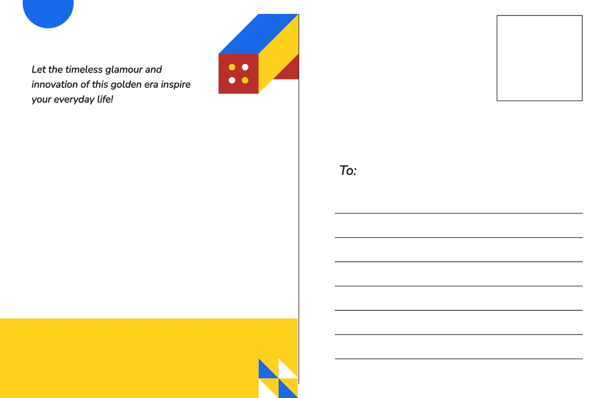 Free Bauhaus Post Card Template to Edit Online