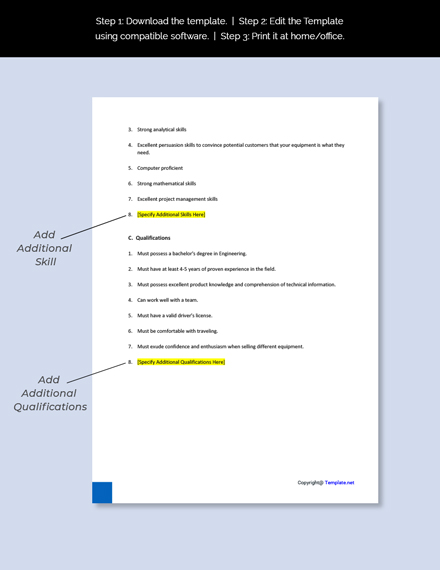 Mechanical Sales Engineer Job Description