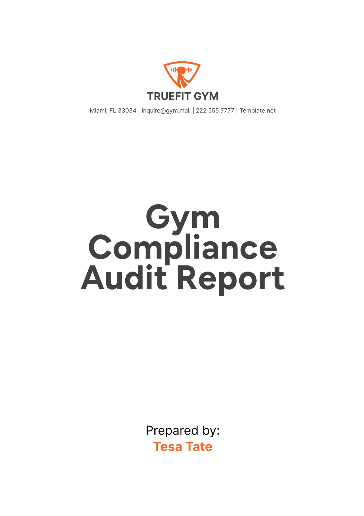 Gym Compliance Audit Report Template - Edit Online & Download